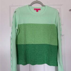 Lilly Pulitzer Cortina sweater in Agave Green Marled Ombré size L